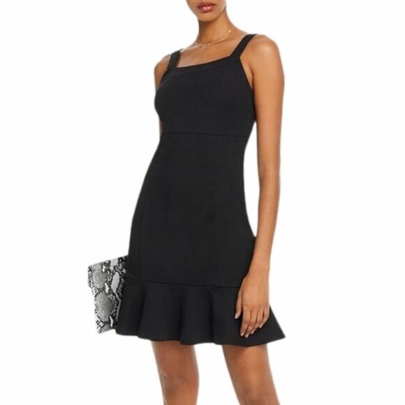 NWT Aqua Hem Ponte Dress in black Size XS - Picture 1 of 10